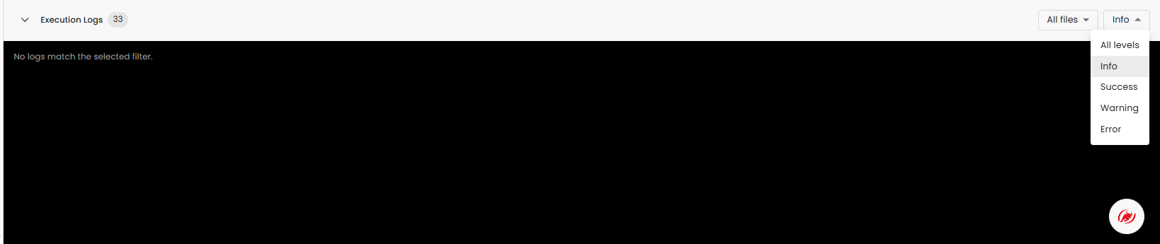 Filtering Execution Logs by level